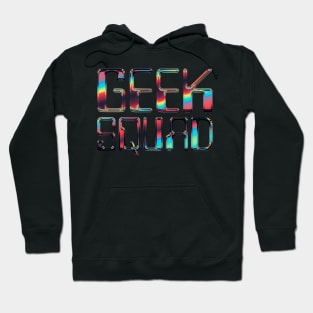 Geek Squad  / Retro Chrome Typographic Design Hoodie